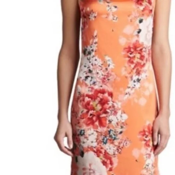 St. John Silk Vibrant Floral Midi Dress - Picture 14 of 16